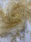 1 Yard Beige Corded Mesh Lace Fabric with Sequins Double Scalloped Embroidery, 54” Wide
